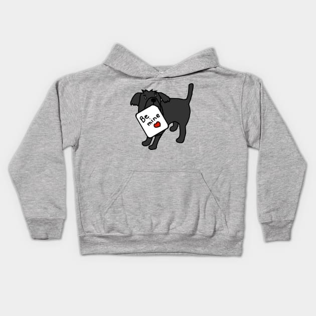 Cute Dog says Be Mine this Valentines Day Kids Hoodie by ellenhenryart